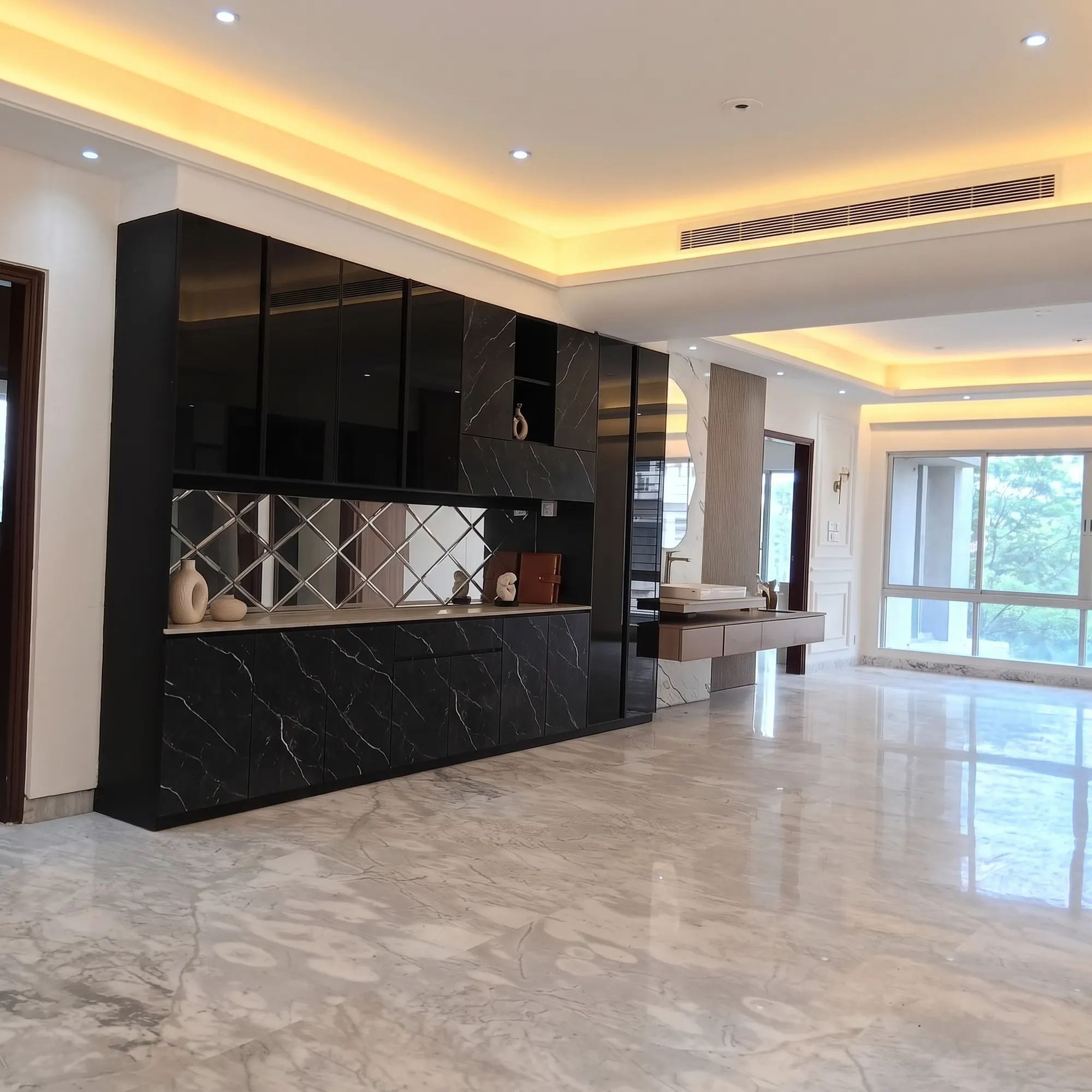 Noir Marble Residence: living and dining